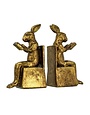 Rabbit Bookends, Gold, Set of Two, 7 in.