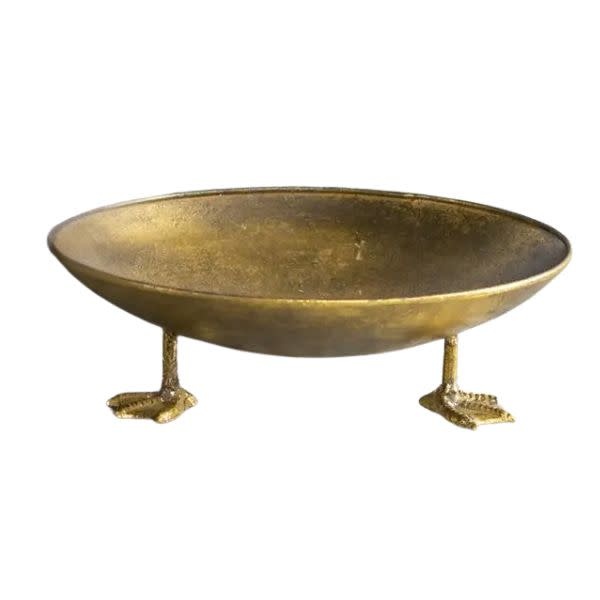Iron Accent Trays with Duck Feet, Gold, 12 in.