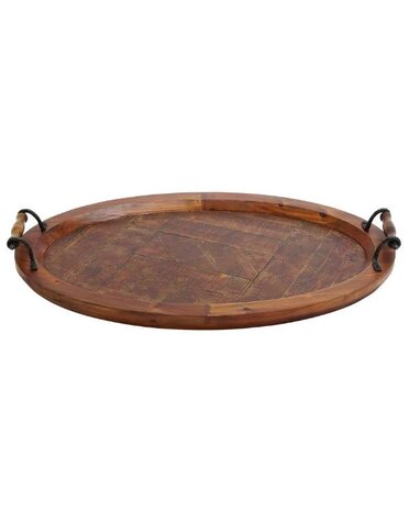Deco Marché Rustic Brown Wood Tray, 29 X 19 in.