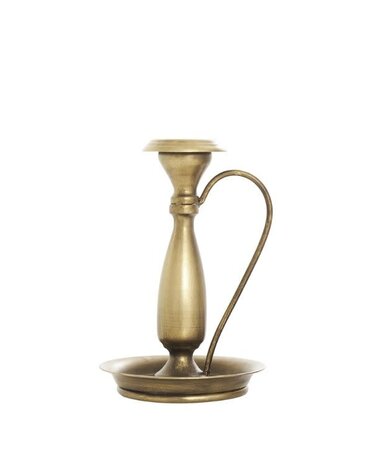 Deco Marché Traditional Bronze Metal Candle Holder, Small, 7 in.