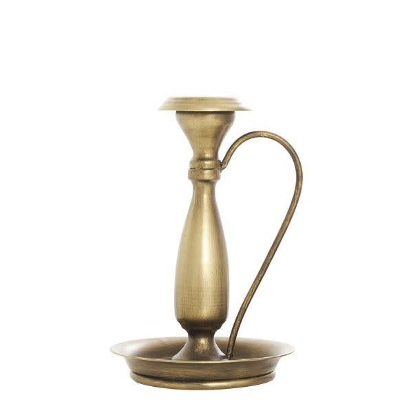 Deco Marché Traditional Bronze Metal Candle Holder, Small, 7 in.