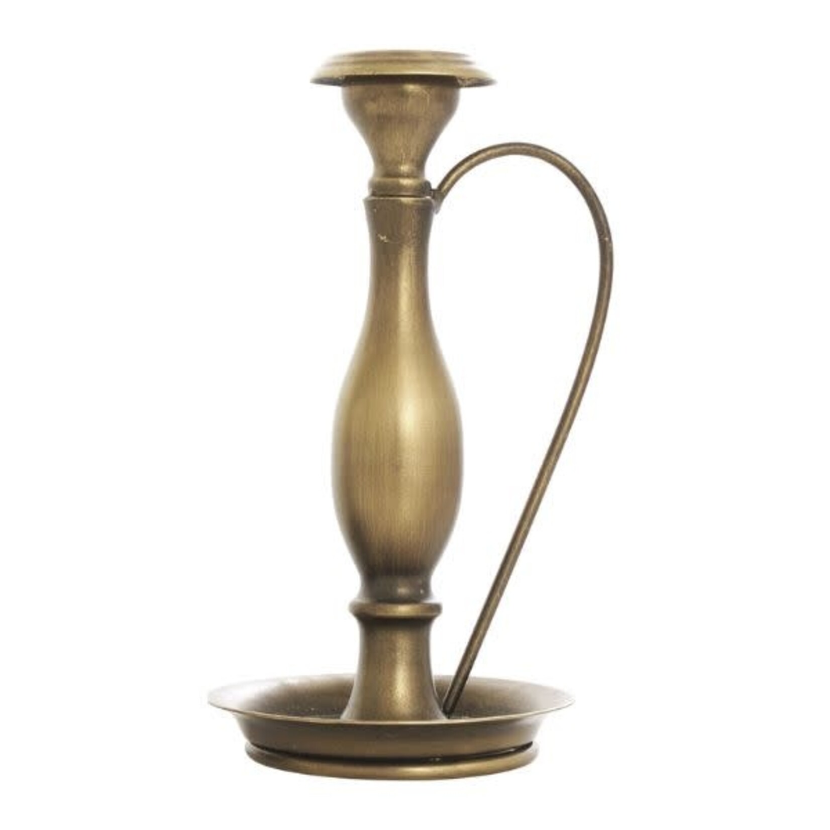 Deco Marché Traditional Bronze Metal Candle Holder, Large, 9 in.
