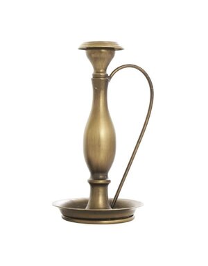 Deco Marché Traditional Bronze Metal Candle Holder, Large, 9 in.