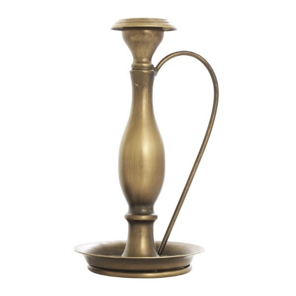 Deco Marché Traditional Bronze Metal Candle Holder, Large, 9 in.