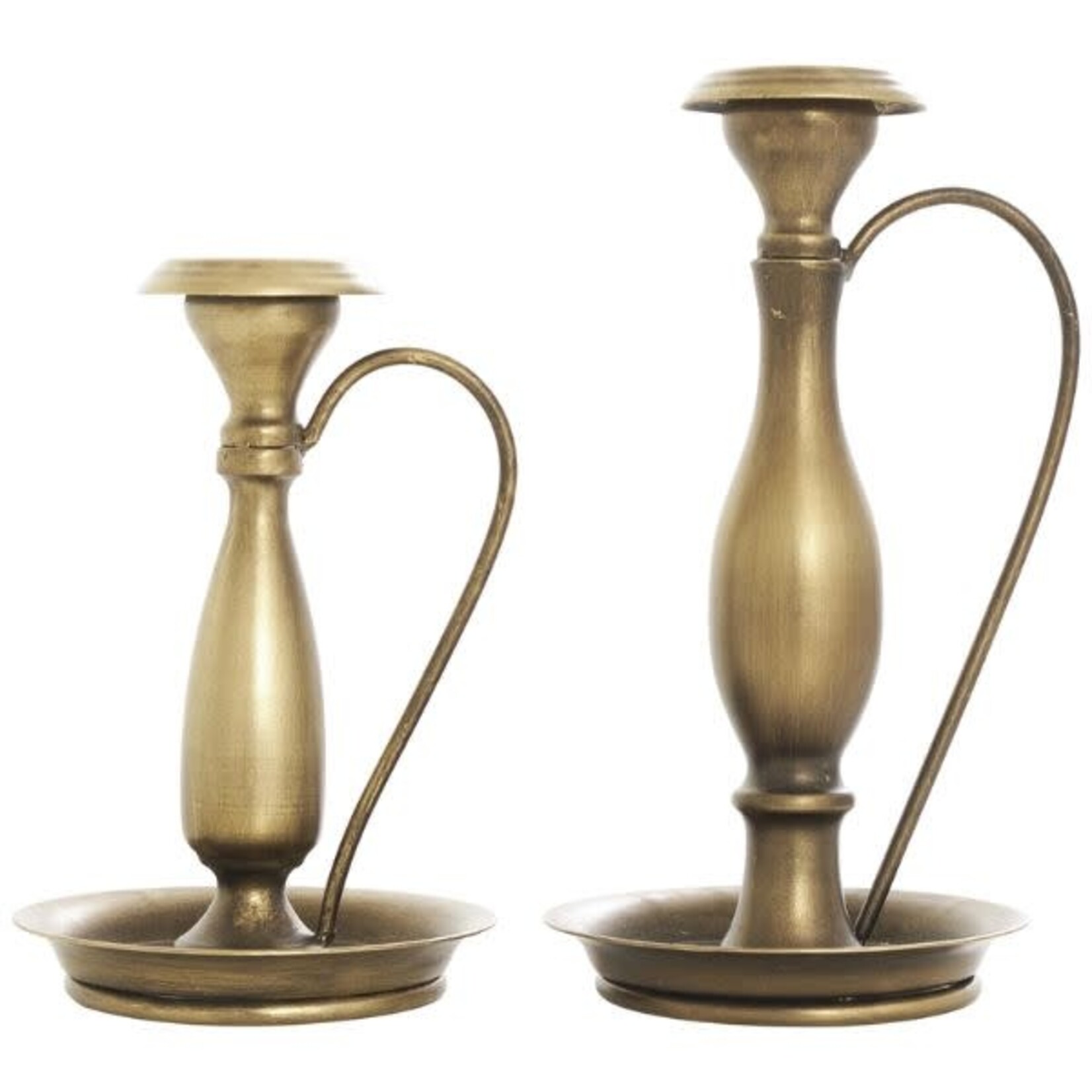 Deco Marché Traditional Bronze Metal Candle Holder, Large, 9 in.