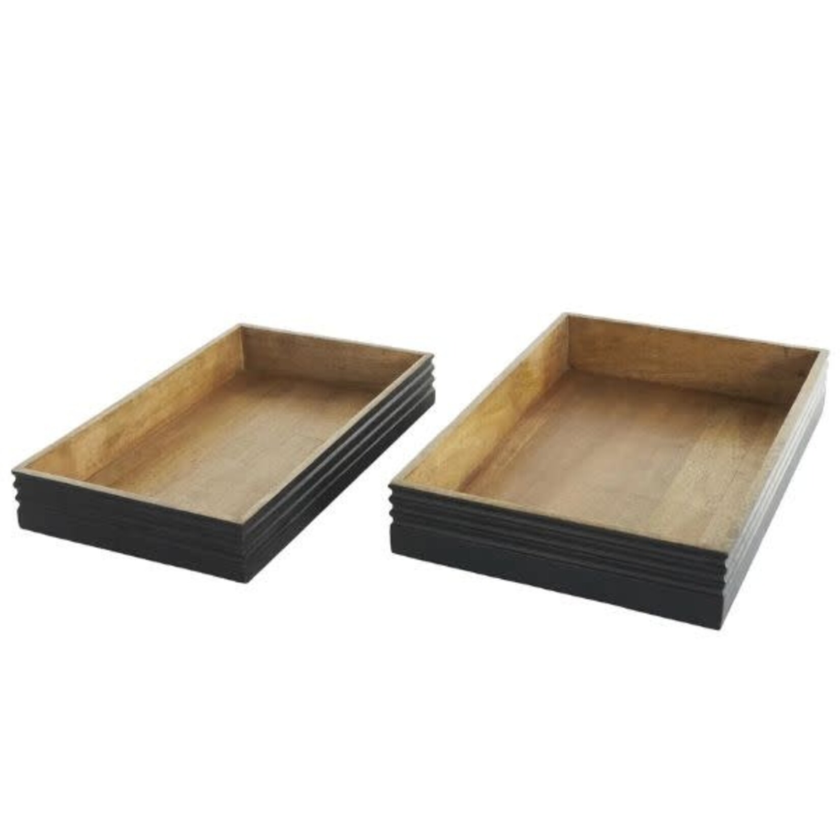 Deco Marché Brown Mango Wood Tray, Large, 18 X 12 X 3.2 in.