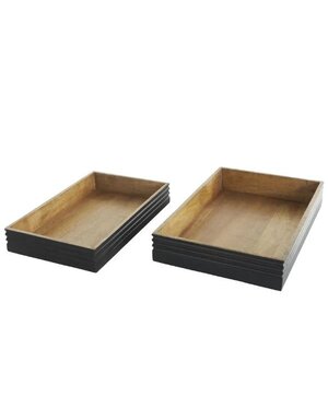 Deco Marché Brown Mango Wood Tray, Large, 18 X 12 X 3.2 in.