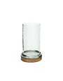 Deco Marché Traditional Brown Wood Hurricane Lamp, Large, 13 in.