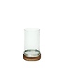 Deco Marché Traditional Brown Wood Hurricane Lamp, Medium, 11 in.