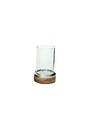 Deco Marché Traditional Brown Wood Hurricane Lamp, Small, 9 in.