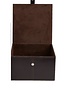 Deco Marché Modern Dark Brown Leather Box, Large, 12 in.