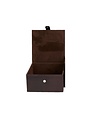 Deco Marché Modern Dark Brown Leather Box, Small