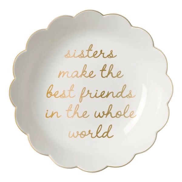 soiree-sisters Ceramic Trinket Tray, Sisters Make the Best Friends