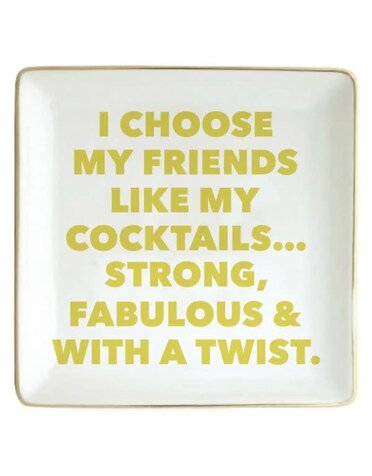 soiree-sisters Ceramic Trinket Tray, Friends Like Cocktails