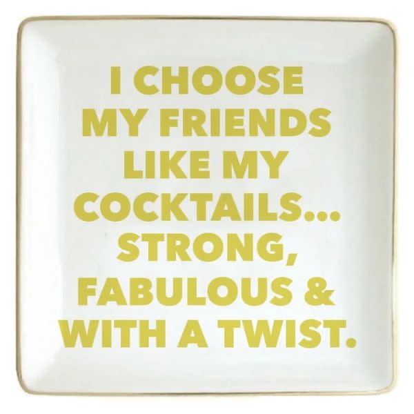 soiree-sisters Ceramic Trinket Tray, Friends Like Cocktails