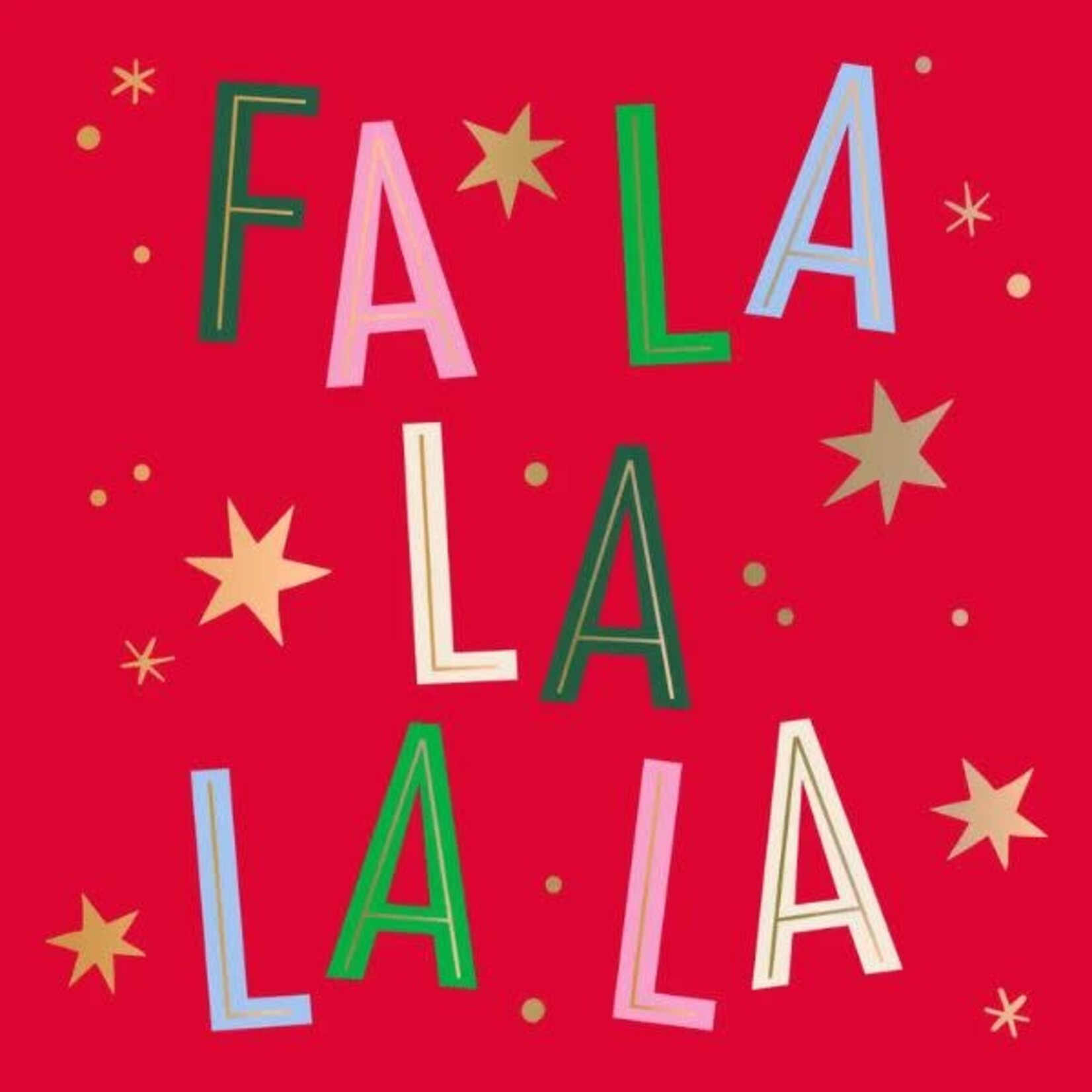 Holiday Cocktail Napkins, Fa La La, Red Foil, 20 ct.