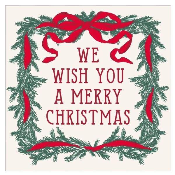 Holiday Cocktail Napkins, We Wish You, 20 ct.