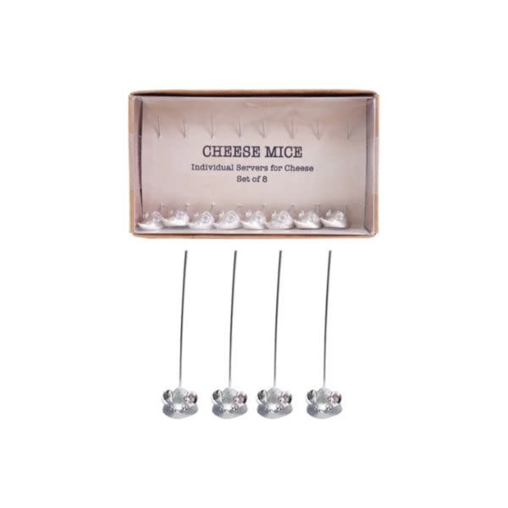 Vintage Cheese Picks with Mouse, Boxed Set of 8