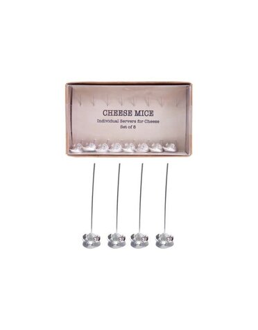 Vintage Cheese Picks with Mouse, Boxed Set of 8