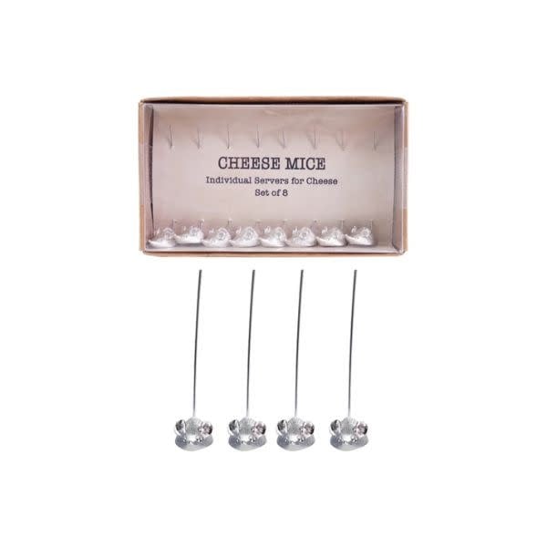Vintage Cheese Picks with Mouse, Boxed Set of 8