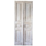 Vintage Egyptian Door, Antique White, Set of Two, Approx. 19.5 X 93 in.