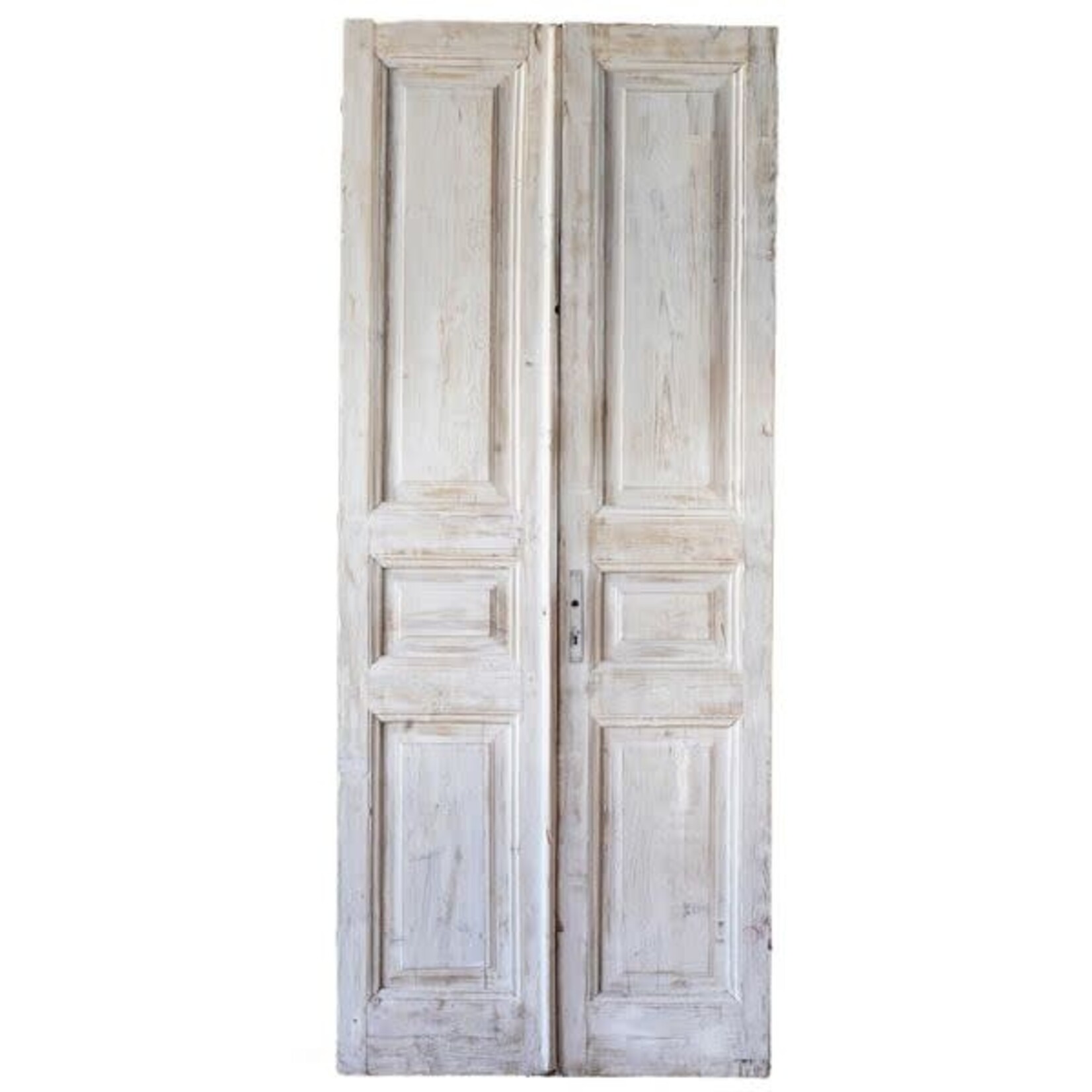 Vintage Egyptian Door, Antique White, Set of Two, Approx. 19.5 X 93 in., Furniture Available for Local Delivery or Pick Up
