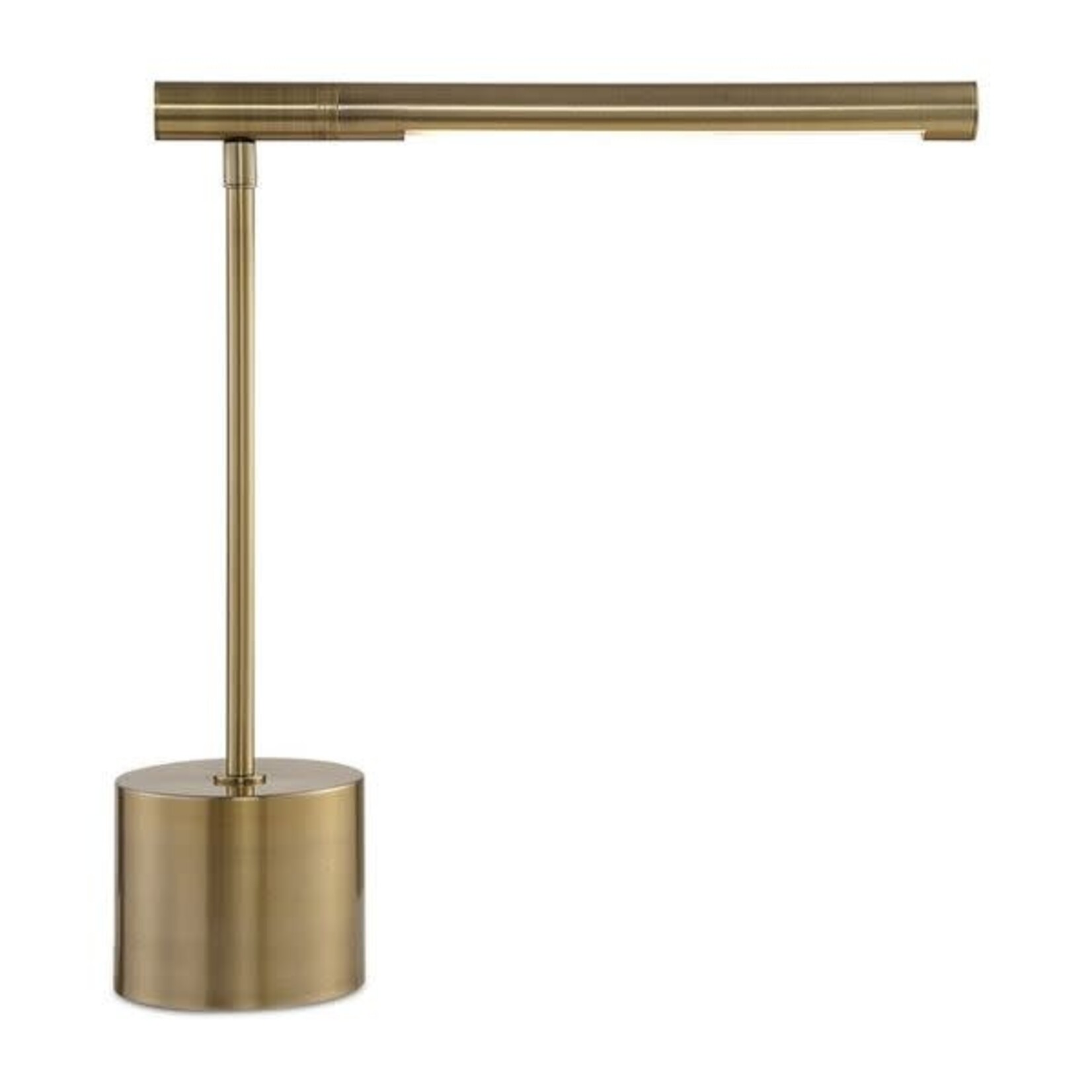 Contemporary Desk Lamp, Antique Brass, 15 in.