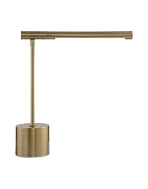 Contemporary Desk Lamp, Antique Brass, 15 in.