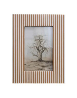 Resin Striped Photo Frame, Caramel, 4 X 6 in.