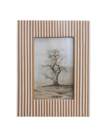Resin Striped Photo Frame, Caramel, 4 X 6 in.