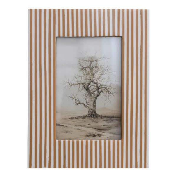 Resin Striped Photo Frame, Caramel, 4 X 6 in.