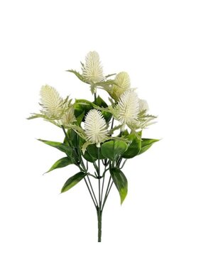 Thistle Centerpiece Accent, White, 12 in.