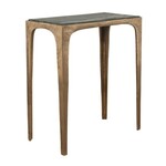 Black Marine Marble Accent Table, Antique Brass, 19 X 23 X 10