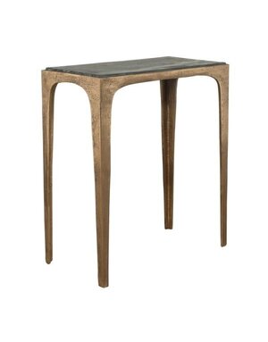 Black Marine Marble Accent Table, Antique Brass, 19 X 23 X 10, Furniture Available for Local Delivery or Pick Up