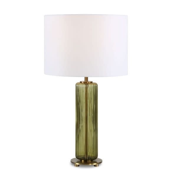 Glass Table Lamp, Olive Green, 26 in., Lighting Available for Local Delivery or Pick Up