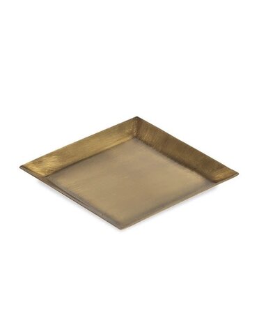 Antique Brass Tray, Square, 4.25 in.