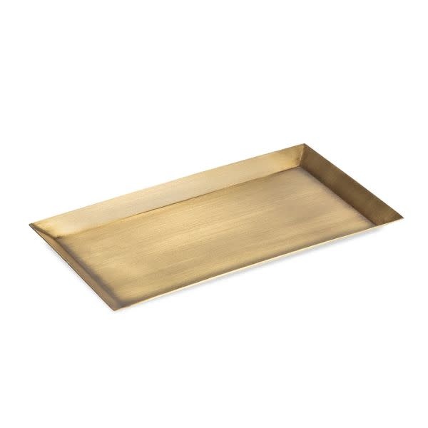 Antique Brass Tray, Rectangle, 8.25 X 4.75 in.