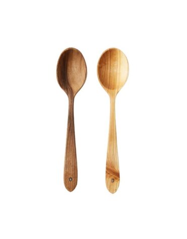 Euro Large Serving Spoon Set, Fruitwood, 11 in.
