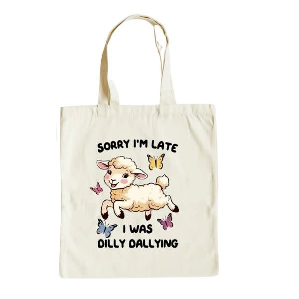 Canvas Tote Bag, Sorry I’M Late