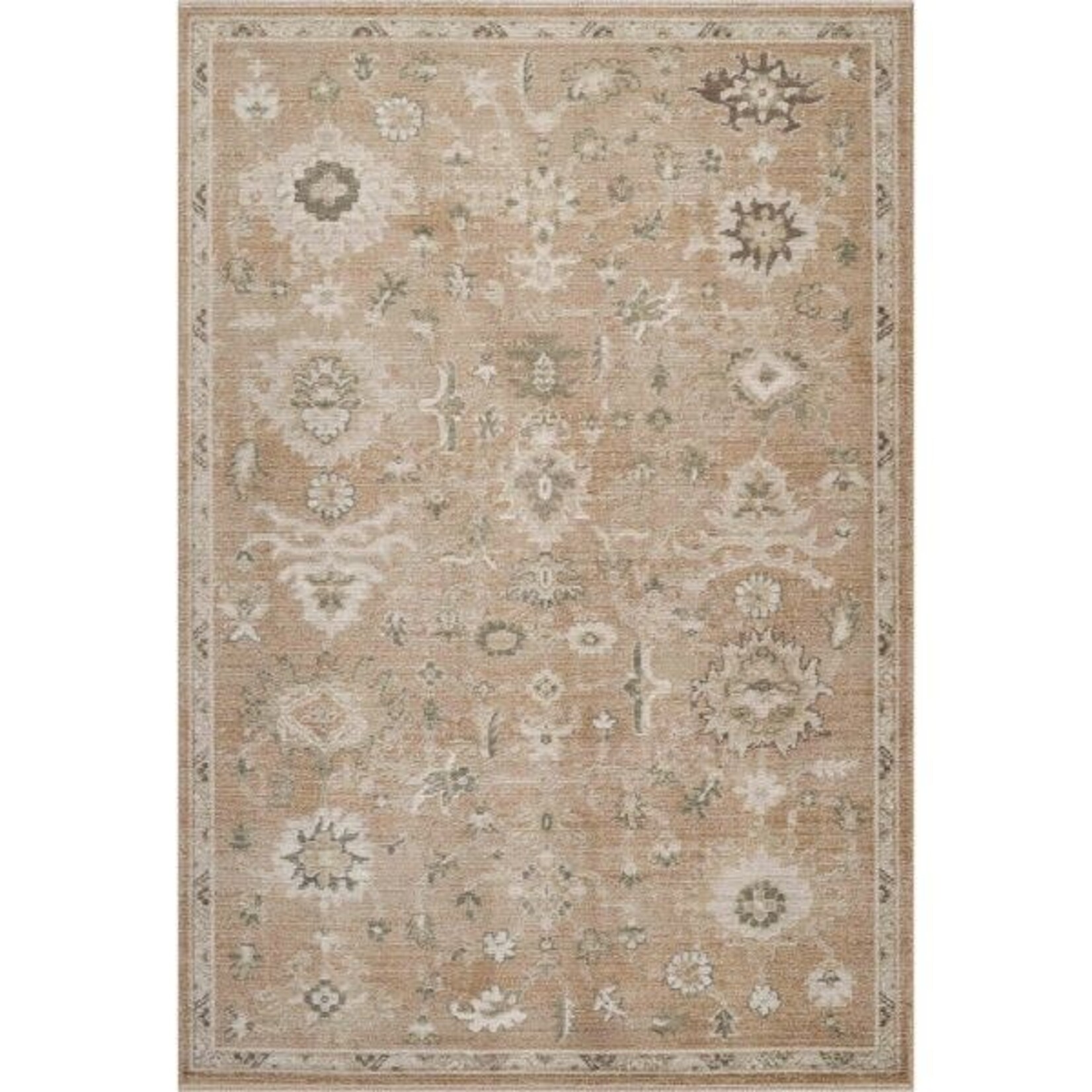 Abani Rugs Evelyn Traditional Vintage Rug, Terracotta Rust and Ivory, 6' x 9'5"