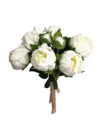 Peony Bundle, 10.5 in., Ivory