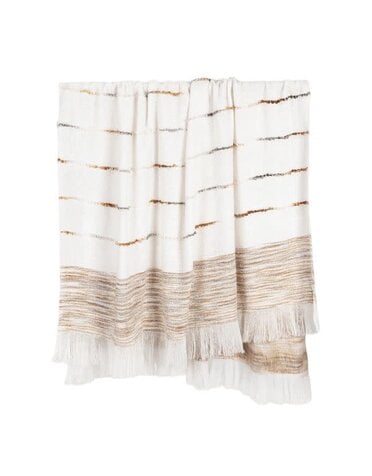 Albedo Throw, Ivory and Rust, 50 X 70 in.