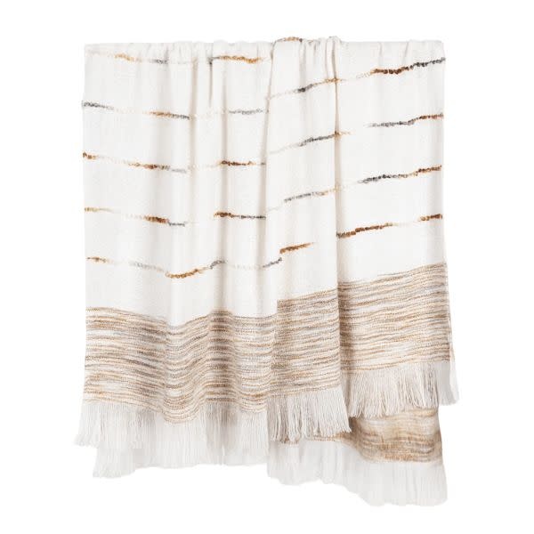 Albedo Throw, Ivory and Rust, 50 X 70 in.