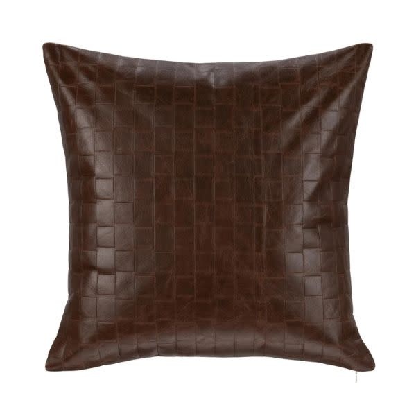 Seston Leather Pillow, Brown, 20 X 20 in.