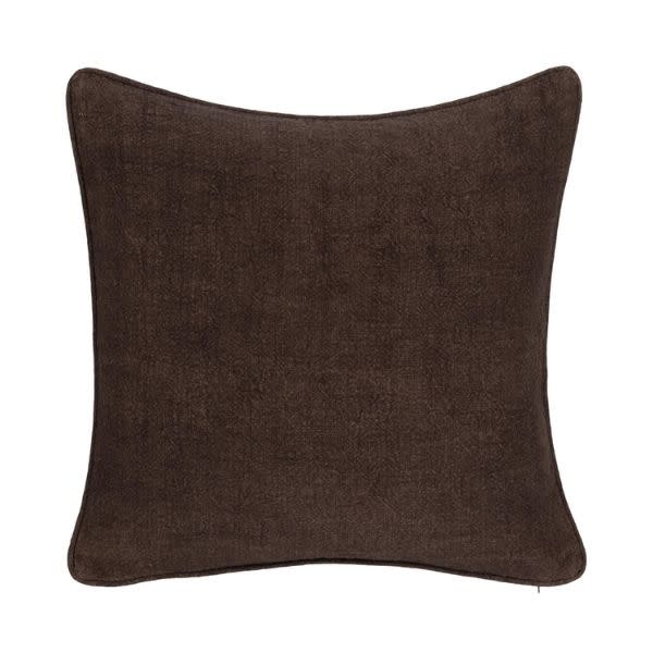 Bedford Linen Pillow, Ganache, 22 X 22 in.