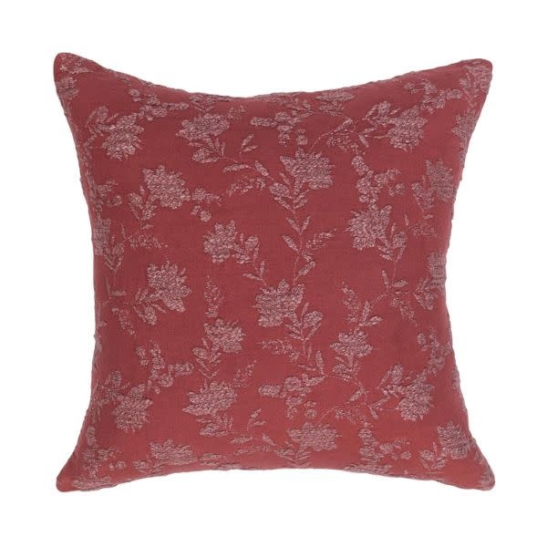 Rosecliff Pillow, Burgundy Red, 22 X 22 in.