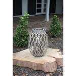 Grey Willow Lantern with Glass, Small, 16 in.