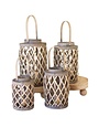 Willow Cylinder Lanterns w/ Glass Inserts, Extra Small, 12.5 in.