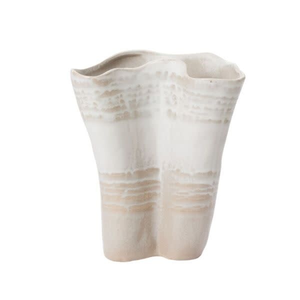 Claribel Vase, Off-White, Short, 10.75 X 6.25 X 8, Decor Available for Local Pick Up
