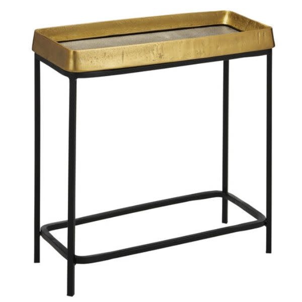 Currey and Co Tanay Brass Side Table 27 X 12 X 28, Furniture Available for Local Delivery or Pick Up